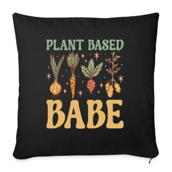 Vegan Vegetarian - Sofa pillow with filling 45cm x 45cm - black - Front