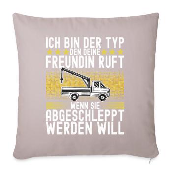 Abschleppwagen Abschleppdienst - Sofakissen mit Füllung 45 x 45 cm - helles Taupe - Vorne