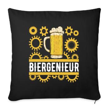 Beer brewers Beer brewing - Sofa pillow with filling 45cm x 45cm - black - Front