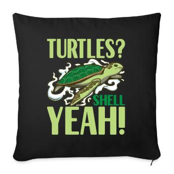 Tortue Tortue aquatique - Coussin et housse de 45 x 45 cm - noir - Devant