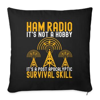 Ham Radio Ham Funker - Sofakissen mit Füllung 45 x 45 cm - Schwarz - Vorne
