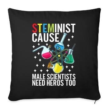 Steminist Women In Science - Sofakissen mit Füllung 45 x 45 cm - Schwarz - Vorne