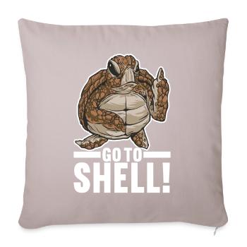 Tortue en colère - Coussin et housse de 45 x 45 cm - taupe clair - Devant