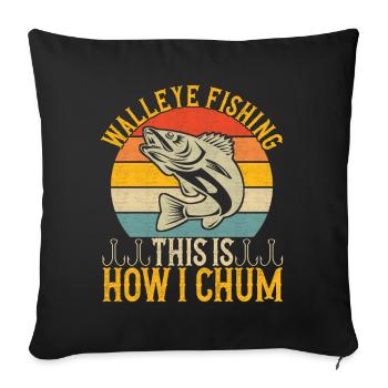 Anglers Fishing Fishermen - Sofa pillow with filling 45cm x 45cm - black - Front