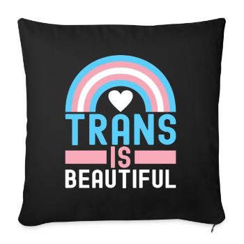 Transgender Trans LGBTQ - Sofa pillow with filling 45cm x 45cm - black - Front