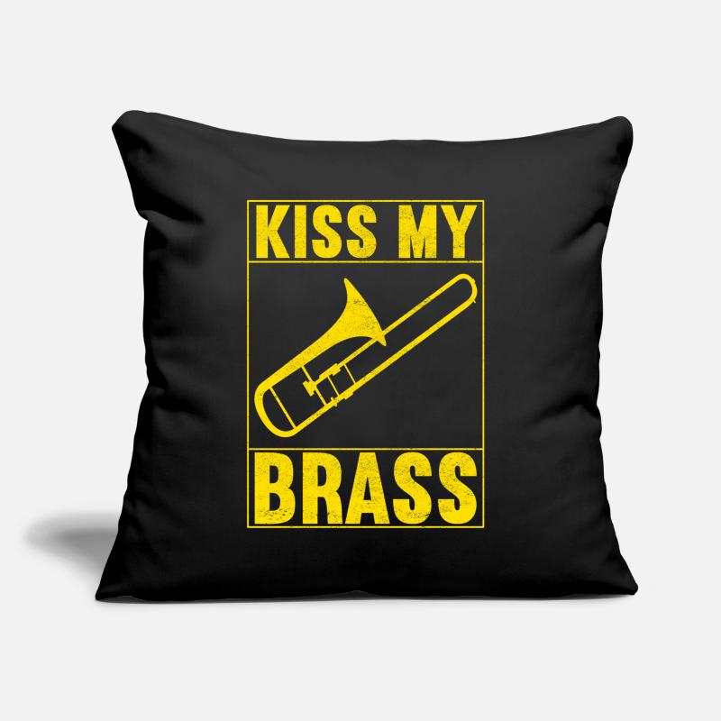 Posaune Trombone Sofakissen mit Füllung 45 x 45 cm