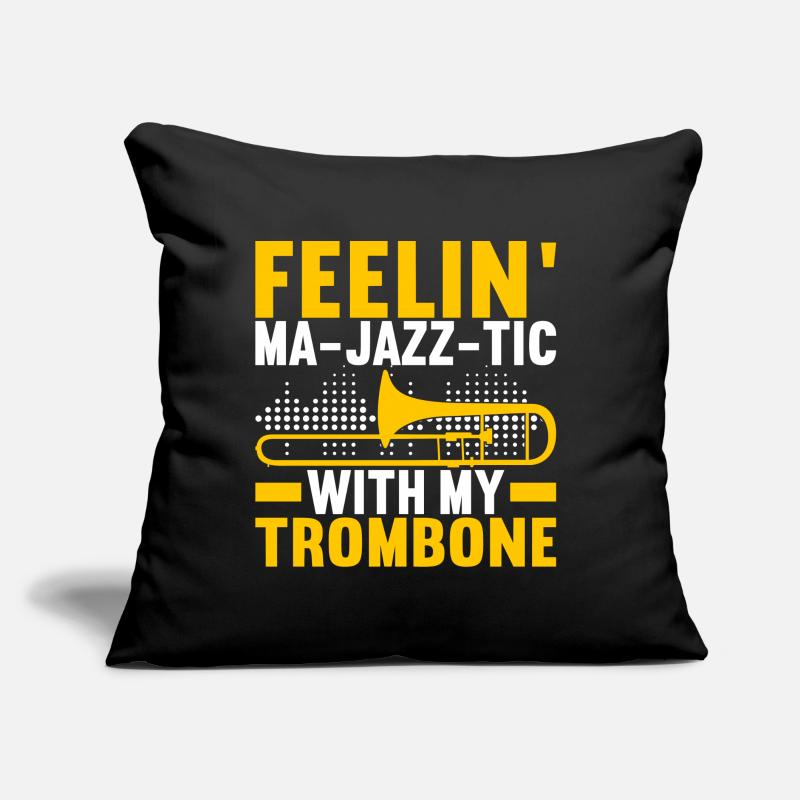 Posaune Trombone Sofakissen mit Füllung 45 x 45 cm