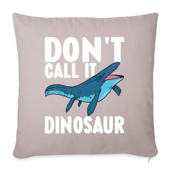 Mosasaurus Dinosaurier - Sofakissen mit Füllung 45 x 45 cm - helles Taupe - Vorne