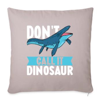 Mosasaurus Dinosaurier - Sofakissen mit Füllung 45 x 45 cm - helles Taupe - Vorne