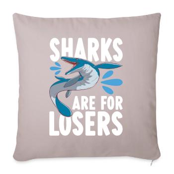 Mosasaurus Dinosaurier - Sofakissen mit Füllung 45 x 45 cm - helles Taupe - Vorne