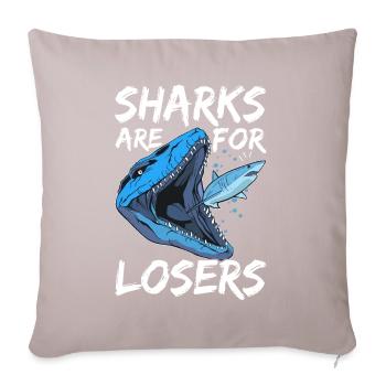 Mosasaurus Dinosaurier - Sofakissen mit Füllung 45 x 45 cm - helles Taupe - Vorne