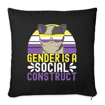 Non Binary Pride Genderqueer - Sofakissen mit Füllung 45 x 45 cm - Schwarz - Vorne