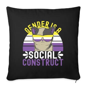 Non Binary Pride Genderqueer - Sofakissen mit Füllung 45 x 45 cm - Schwarz - Vorne