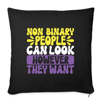 Non Binary Pride Genderqueer - Sofakissen mit Füllung 45 x 45 cm - Schwarz - Vorne