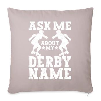Roller derby - Coussin et housse de 45 x 45 cm - taupe clair - Devant