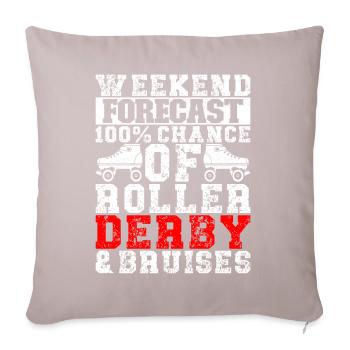Roller derby - Coussin et housse de 45 x 45 cm - taupe clair - Devant