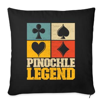 Jumelles Pinochle - Coussin et housse de 45 x 45 cm - noir - Devant