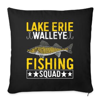 Walleye Fishing Angler - Sofa pillow with filling 45cm x 45cm - black - Front