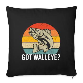Walleye Fishing Angler - Sofa pillow with filling 45cm x 45cm - black - Front