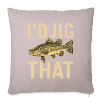 Walleye Fishing Angler - Sofa pillow with filling 45cm x 45cm - light taupe - Front
