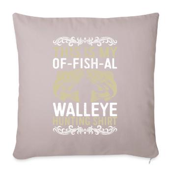 Walleye Fishing Angler - Sofa pillow with filling 45cm x 45cm - light taupe - Front