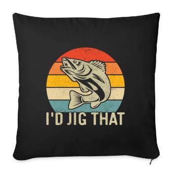 Walleye Fishing Angler - Sofa pillow with filling 45cm x 45cm - black - Front