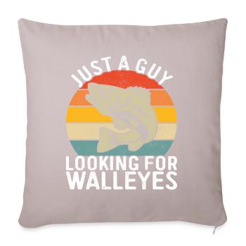Walleye Fishing Angler - Sofa pillow with filling 45cm x 45cm - light taupe - Front
