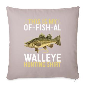 Walleye Fishing Angler - Sofa pillow with filling 45cm x 45cm - light taupe - Front