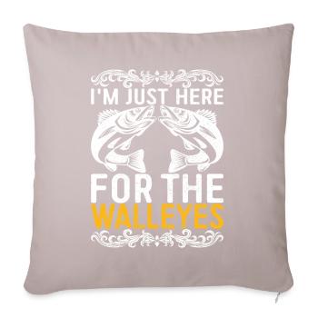 Walleye Fishing Angler - Sofa pillow with filling 45cm x 45cm - light taupe - Front