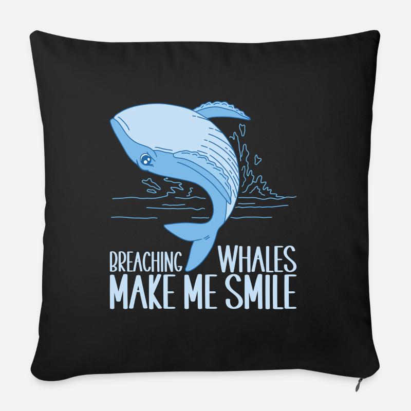 Wale Walfisch - Sofakissen mit Füllung 45 x 45 cm - Schwarz