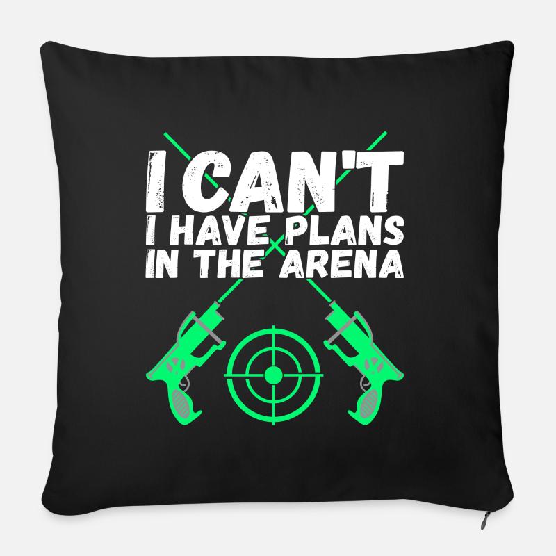 Laser Tag Geburtstag Laser Tag Spieler - Sofakissen mit Füllung 45 x 45 cm - Schwarz