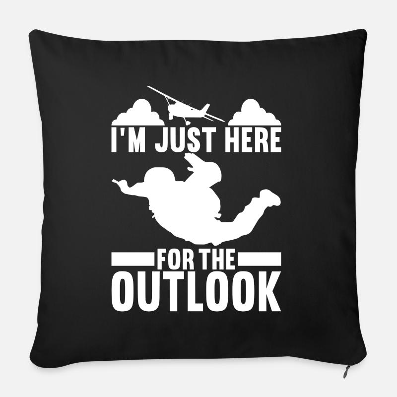 Skydive Skydiver - Sofa pillow with filling 45cm x 45cm - black