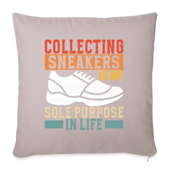 Sneakerhead Collectionneur de baskets - Coussin et housse de 45 x 45 cm - taupe clair - Devant