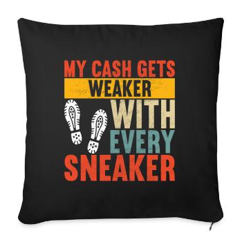 Sneakerhead Collectionneur de baskets - Coussin et housse de 45 x 45 cm - noir - Devant