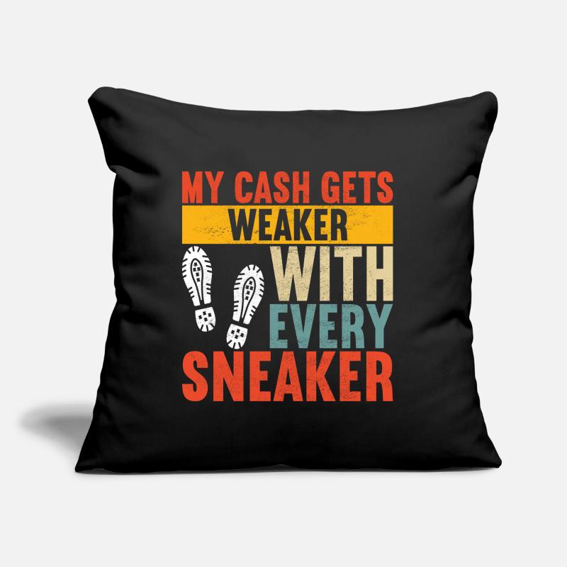 Sneakerhead Collectionneur de baskets Coussin et housse de 45 x 45 cm