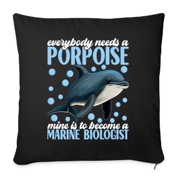 Marine Biology Marine Biologist - Sofa pillow with filling 45cm x 45cm - black - Front