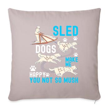 Chiens de traîneau - Coussin et housse de 45 x 45 cm - taupe clair - Devant