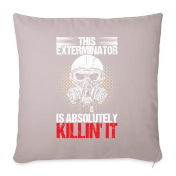 Pest Control Exterminator - Sofa pillow with filling 45cm x 45cm - light taupe - Front