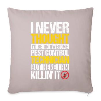 Pest Control Exterminator - Sofa pillow with filling 45cm x 45cm - light taupe - Front