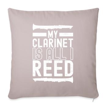 Clarinette Instrument à vent Clarinet - Coussin et housse de 45 x 45 cm - taupe clair - Devant