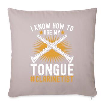 Clarinet Wind Instrument Clarinet player - Sofa pillow with filling 45cm x 45cm - light taupe - Front