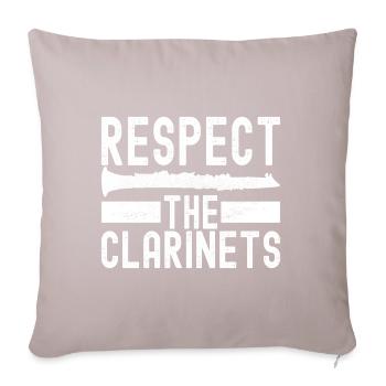 Clarinet Wind Instrument Clarinet player - Sofa pillow with filling 45cm x 45cm - light taupe - Front