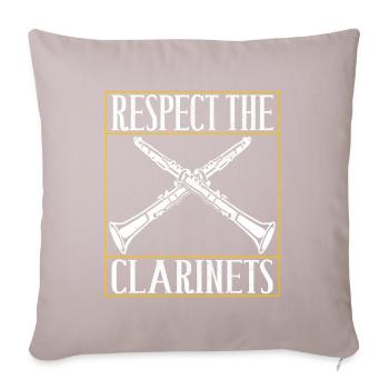Clarinette Instrument à vent Clarinet - Coussin et housse de 45 x 45 cm - taupe clair - Devant
