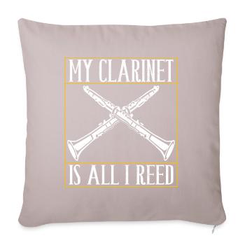Clarinette Instrument à vent Clarinet - Coussin et housse de 45 x 45 cm - taupe clair - Devant