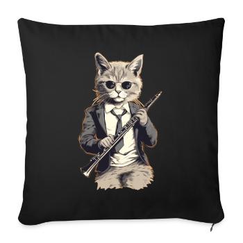 Clarinet Wind Instrument Clarinet player - Sofa pillow with filling 45cm x 45cm - black - Front