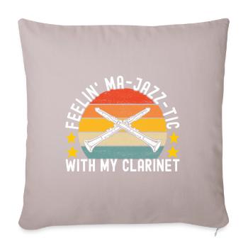 Clarinet Wind Instrument Clarinet player - Sofa pillow with filling 45cm x 45cm - light taupe - Front