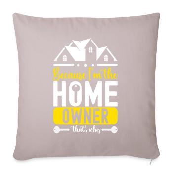 Pendaison de crémaillère des propriétaires - Coussin et housse de 45 x 45 cm - taupe clair - Devant