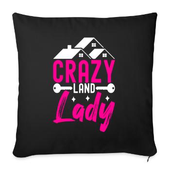 Pendaison de crémaillère des propriétaires - Coussin et housse de 45 x 45 cm - noir - Devant