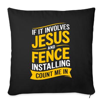 Zauninstallateur Zaunbauer Fence Installer - Sofakissen mit Füllung 45 x 45 cm - Schwarz - Vorne