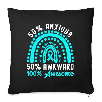 Trouble anxieux Trouble anxieux - Coussin et housse de 45 x 45 cm - noir - Devant